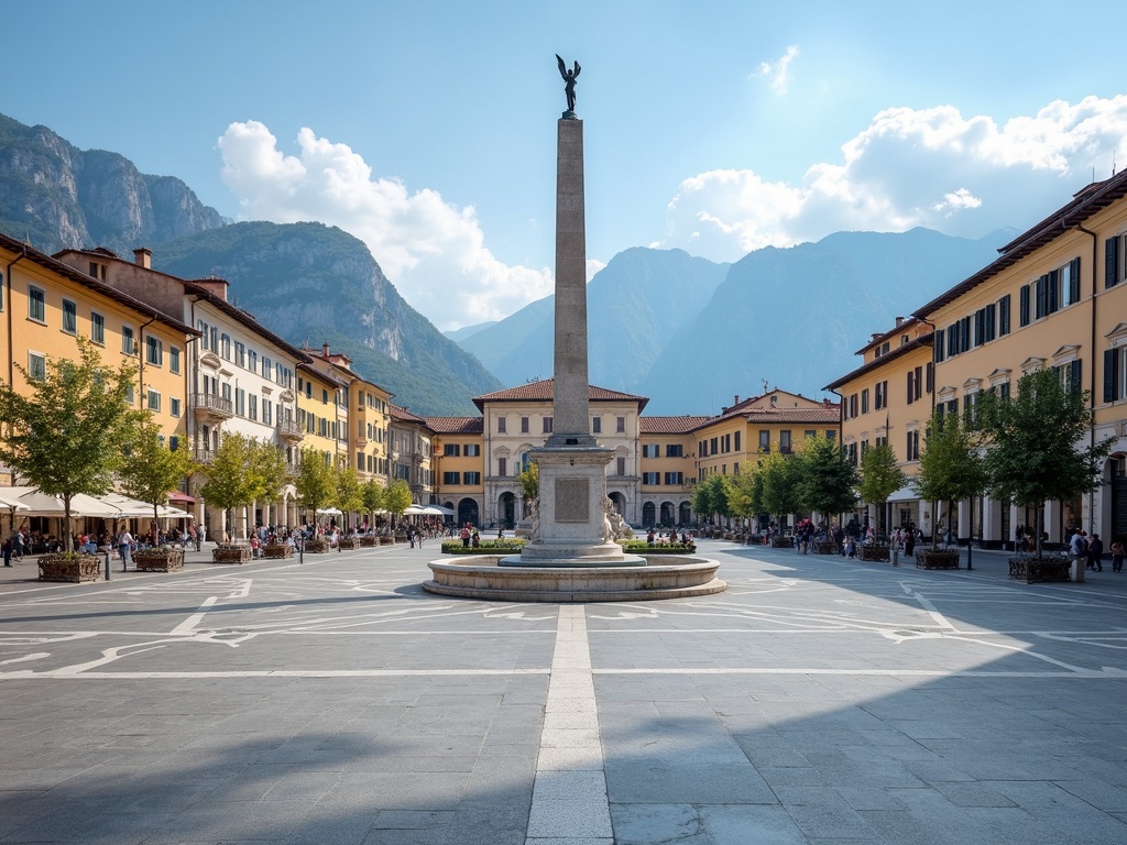 Piazza dei Martiri, famoso monumento a Belluno, Italia
