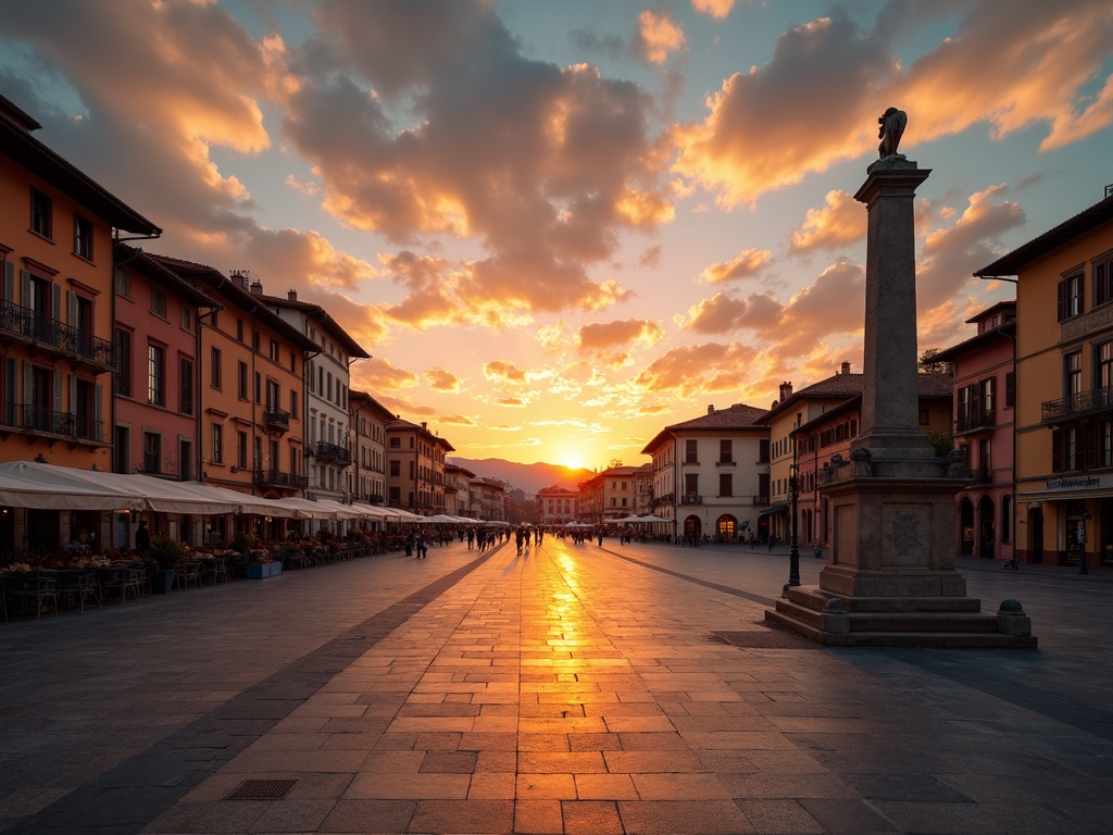 Piazza Galimberti, famoso monumento a Cuneo, Italia