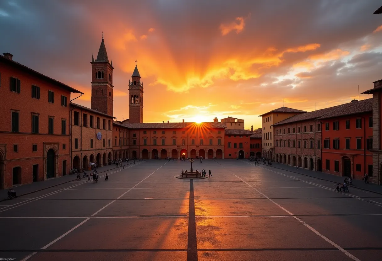 'Piazza del Campo, famoso punto di riferimento a Siena, Italia'