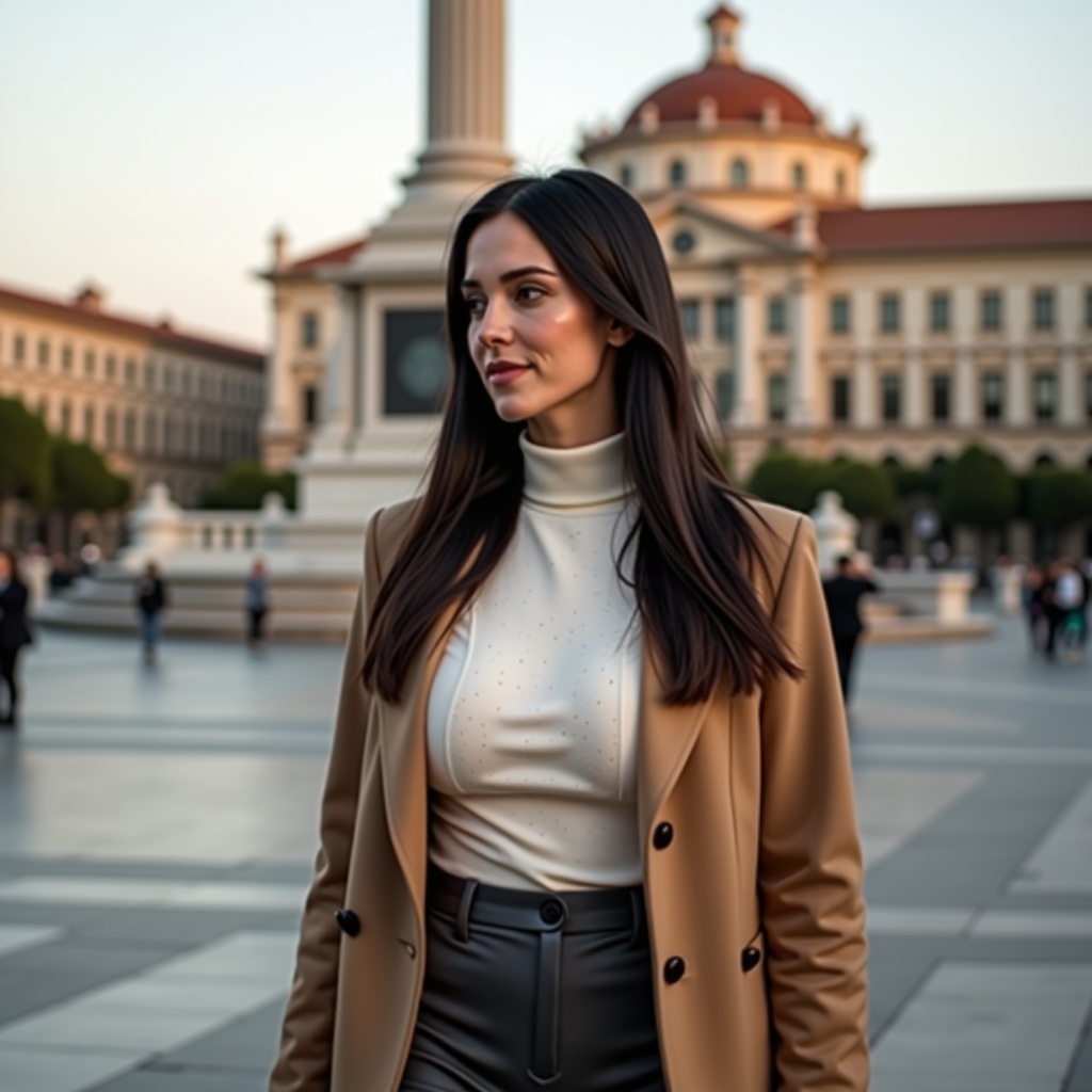 Giulia visita Piazza Unità d'Italia a Trieste per Sostituisci il viso della fidanzata in un video porno
