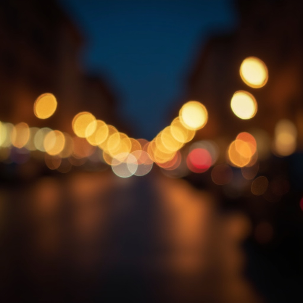 Dettaglio di viaggio a Bologna: A blurry motion shot of city lights