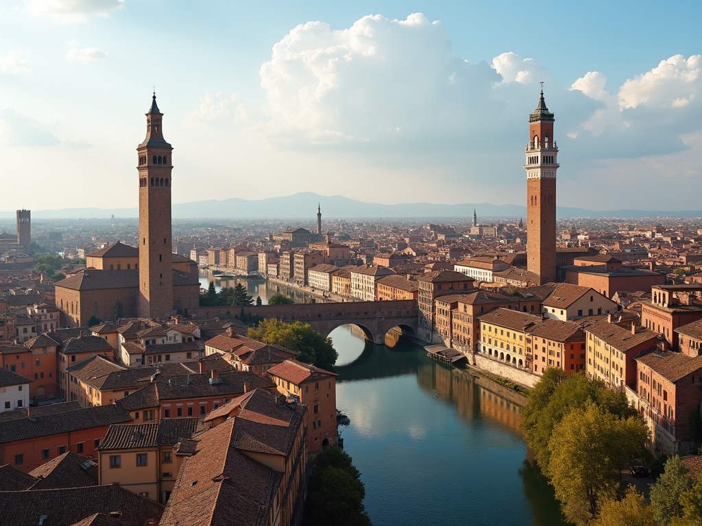 Le Due Torri (Asinelli e Garisenda), famoso monumento a Bologna, Italia