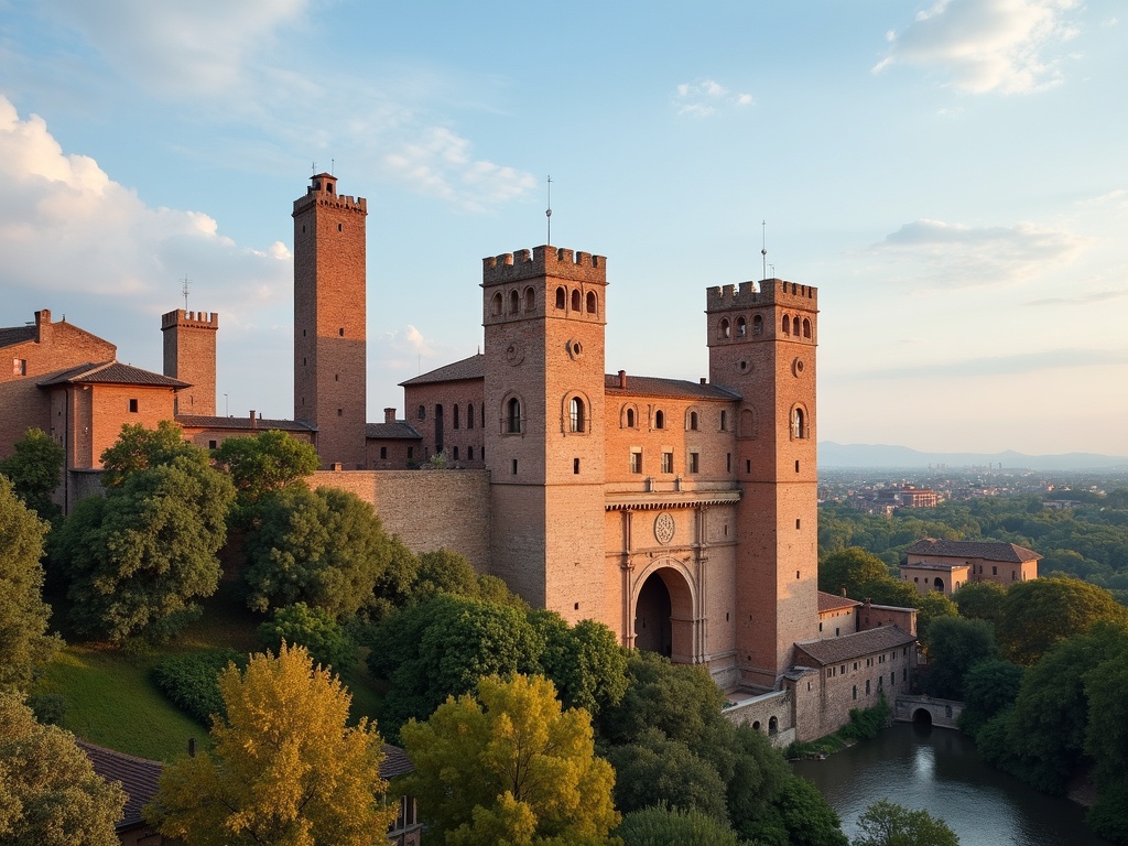 Le Due Torri (Asinelli e Garisenda), famoso monumento a Bologna, Italia